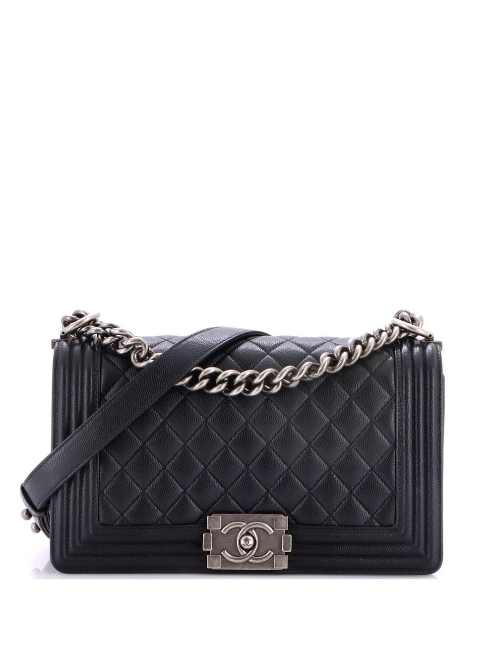 Chanel Boy Flap Bag Quilted Caviar Old #327273C49B